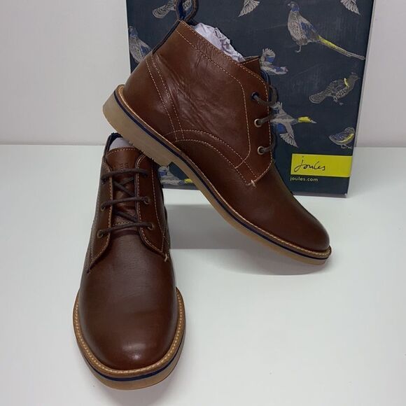 JOULES men’s leather SIZE 9 shoes New blue - Picture 1 of 9